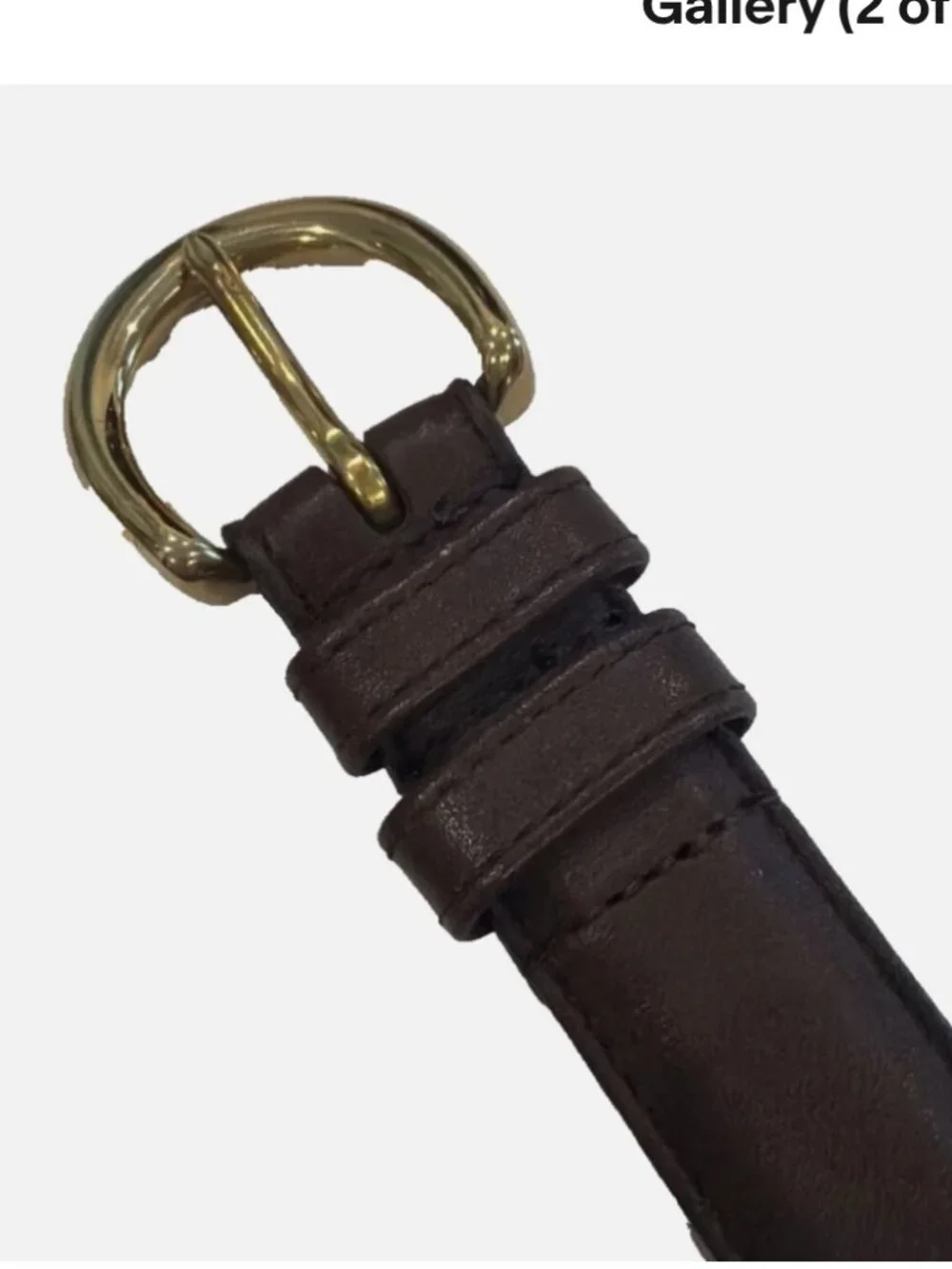 Coach Womens Medium Brown Leather and Brass Buckle Belt, size 30